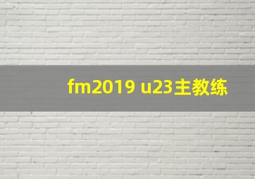 fm2019 u23主教练